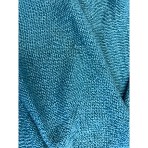 Peruvian Connection Baby Alpaca Silk Open Knit Long Cardigan Teal Green Size L - Picture 12 of 14